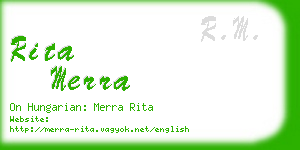 rita merra business card